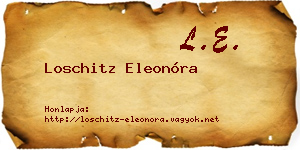 Loschitz Eleonóra névjegykártya